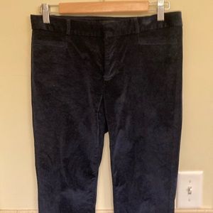 Banana Republic Sloan slim navy velvet pants w back welt pockets, 4L.